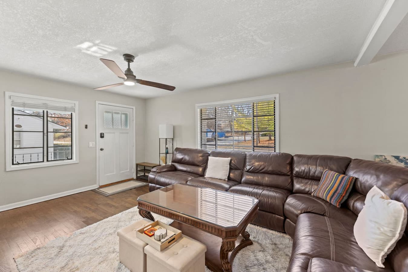 Spacious sectional perfect for relaxing after a day of exploring.
