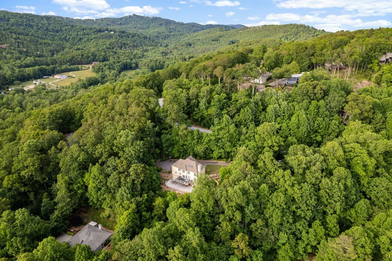 Private mountain setting with beautiful aerial views of the surrounding landscape.