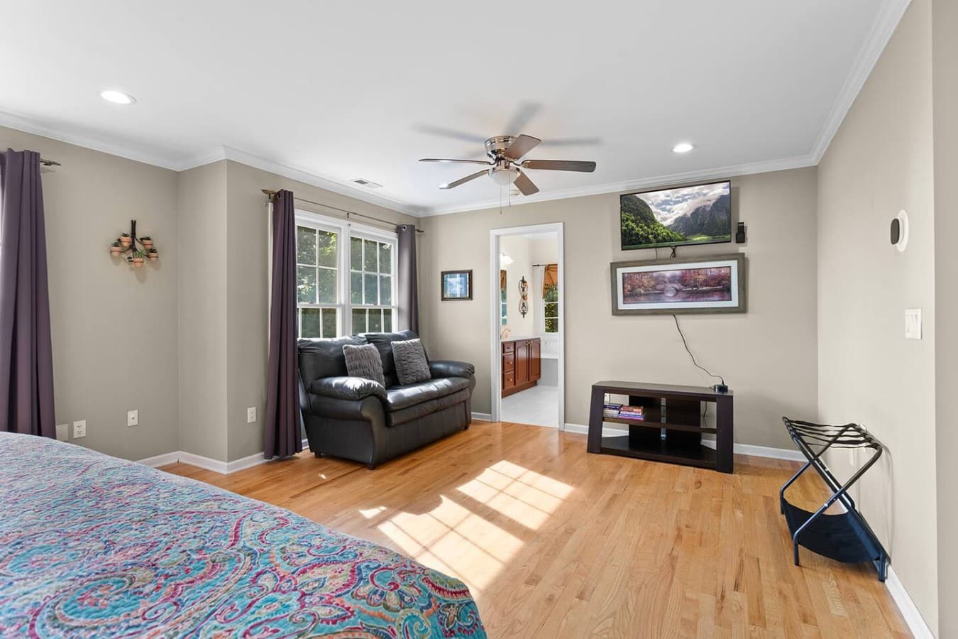 Private bedroom sitting area with comfortable seating and relaxing views.