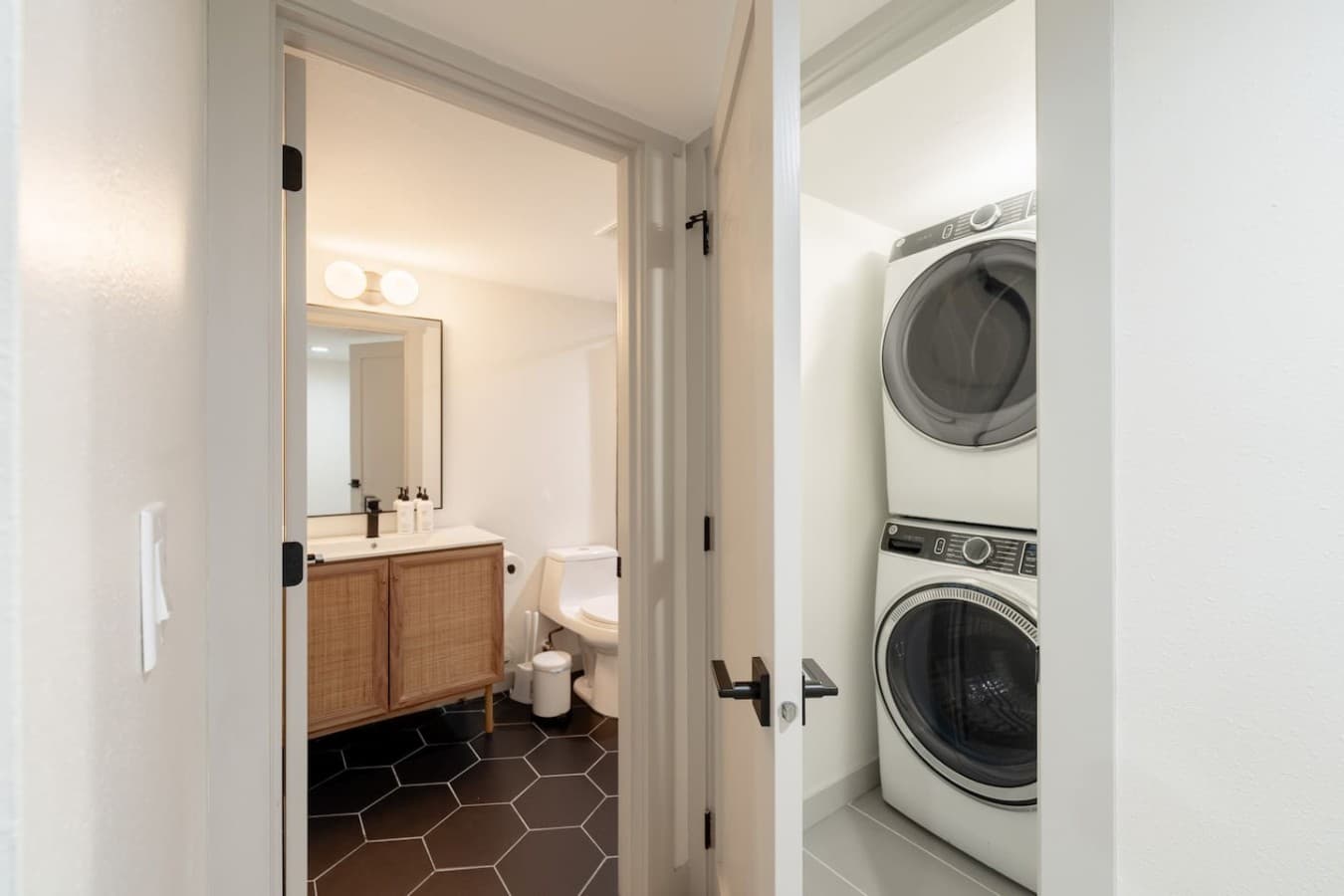 In home washer and dryer available for added convenience during extended stays.