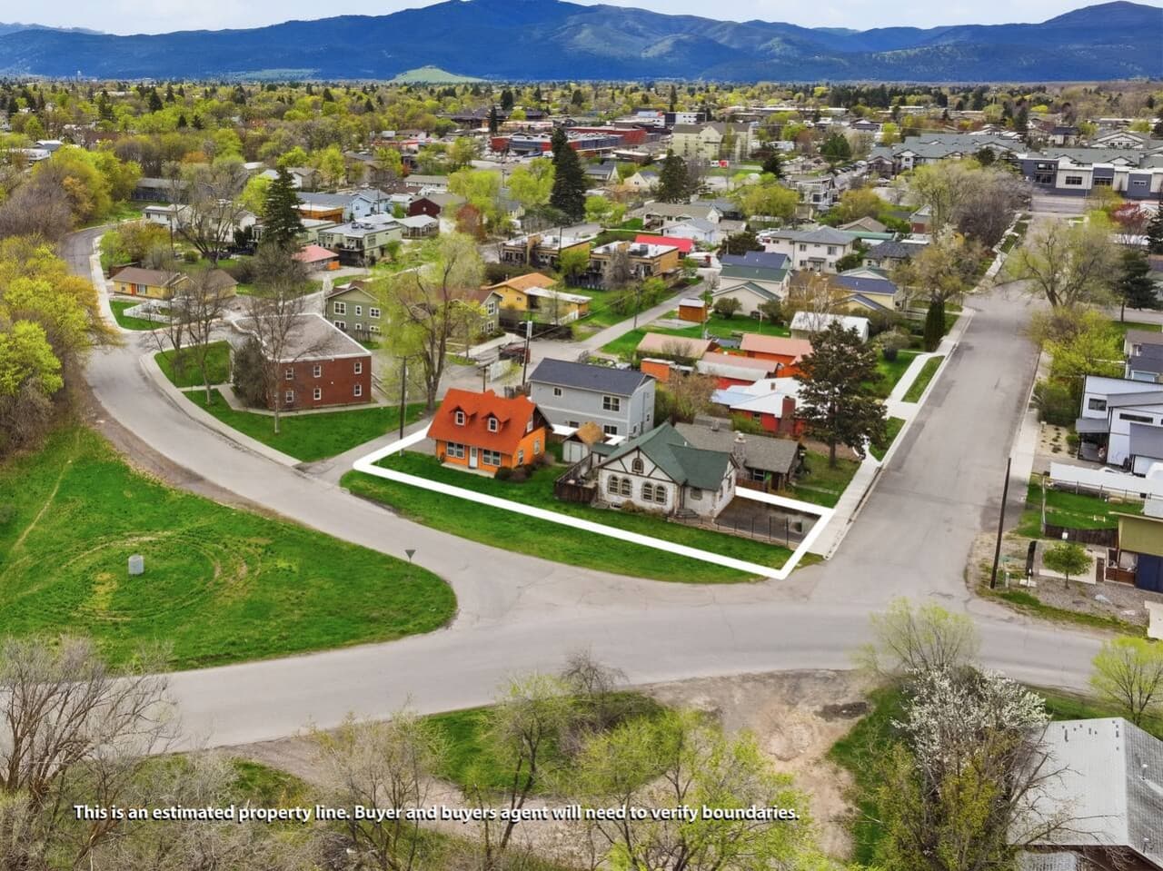 Corner lot location with scenic mountain surroundings.