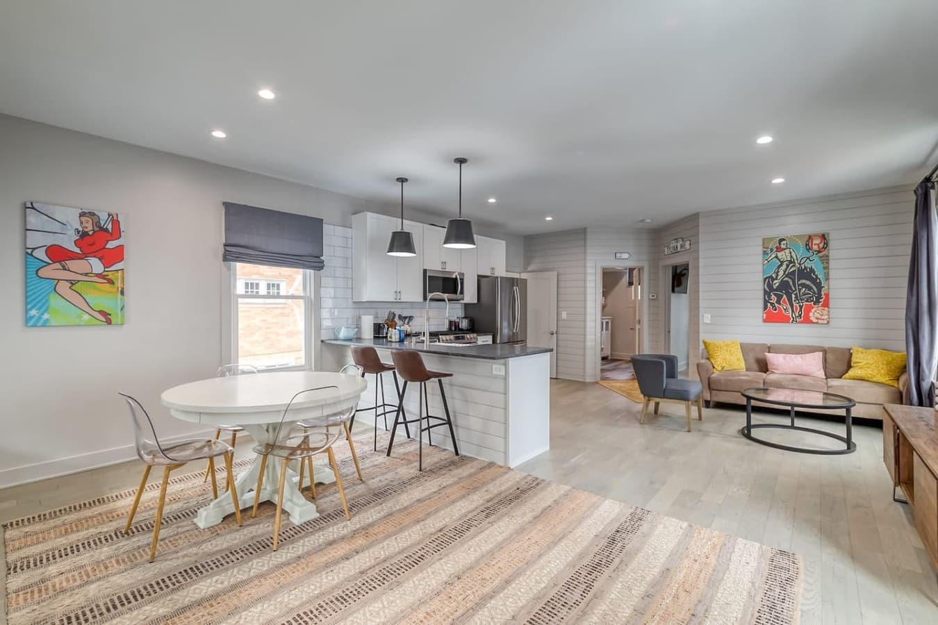 Open concept space perfect for meals, conversation, and relaxing together.