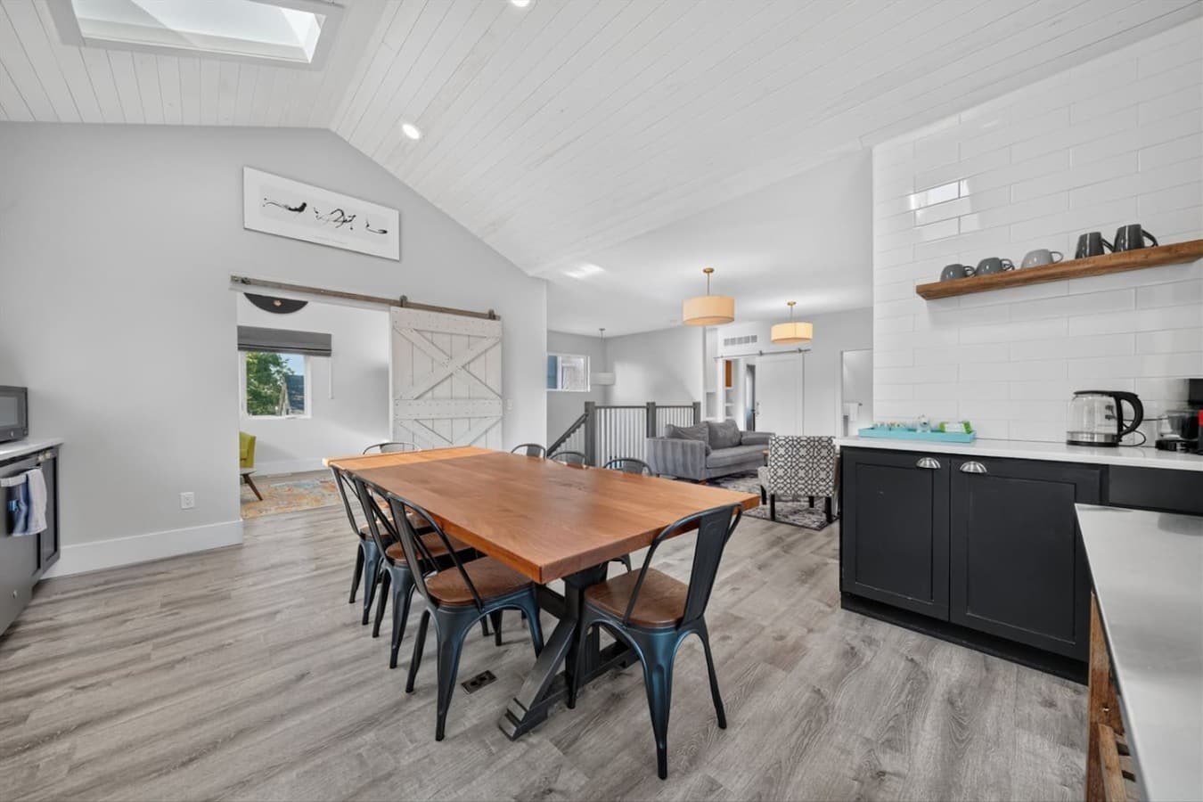 Stylish living room designed for gathering, relaxing, or movie nights.