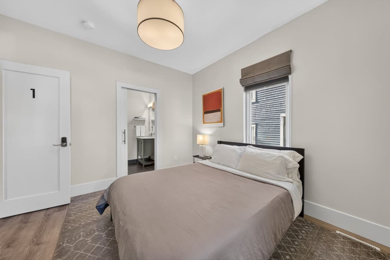 A peaceful retreat designed for restful nights, with abundant natural light and a calming atmosphere.