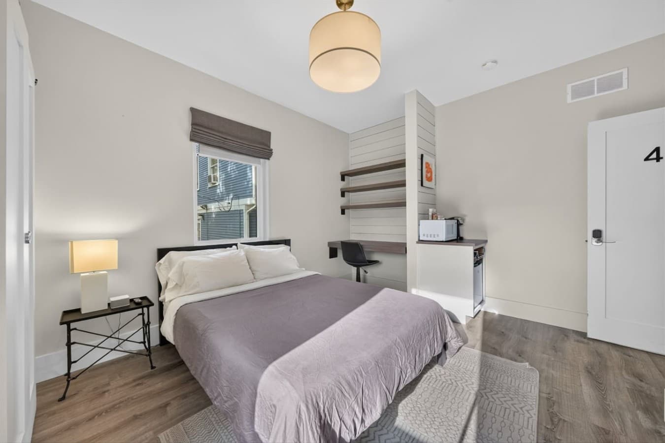 Bright, airy, and comfortable, this bedroom is ideal for guests seeking a restful stay.