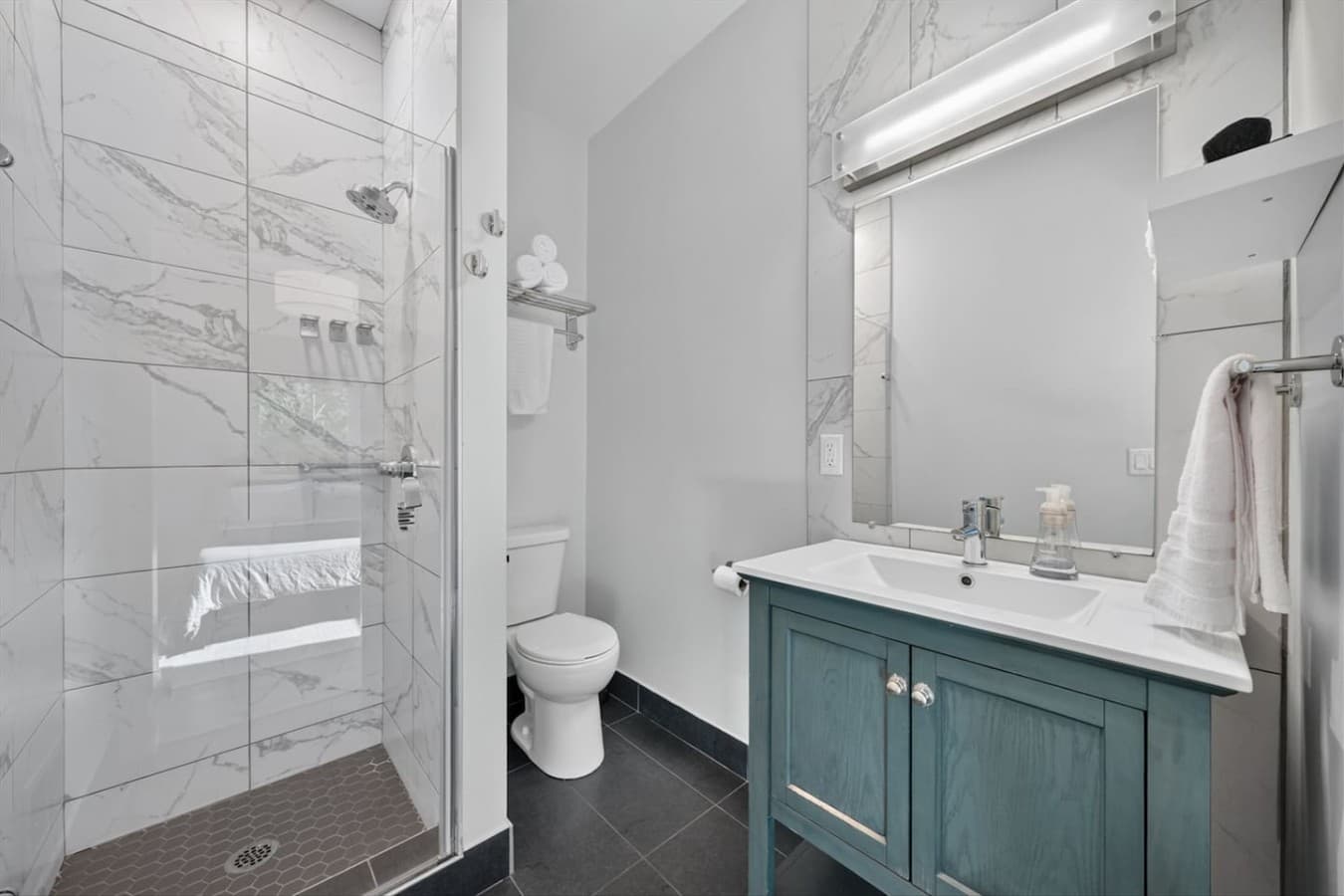 Thoughtfully stocked bathroom to make your stay more comfortable.