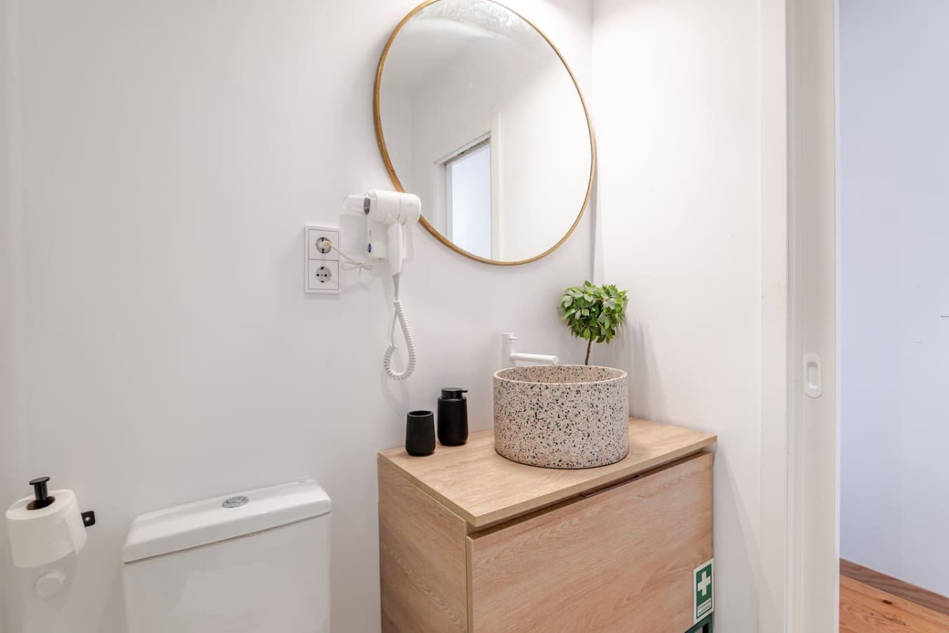 A stylish vanity with a modern vessel sink adds elegance to your daily routine.