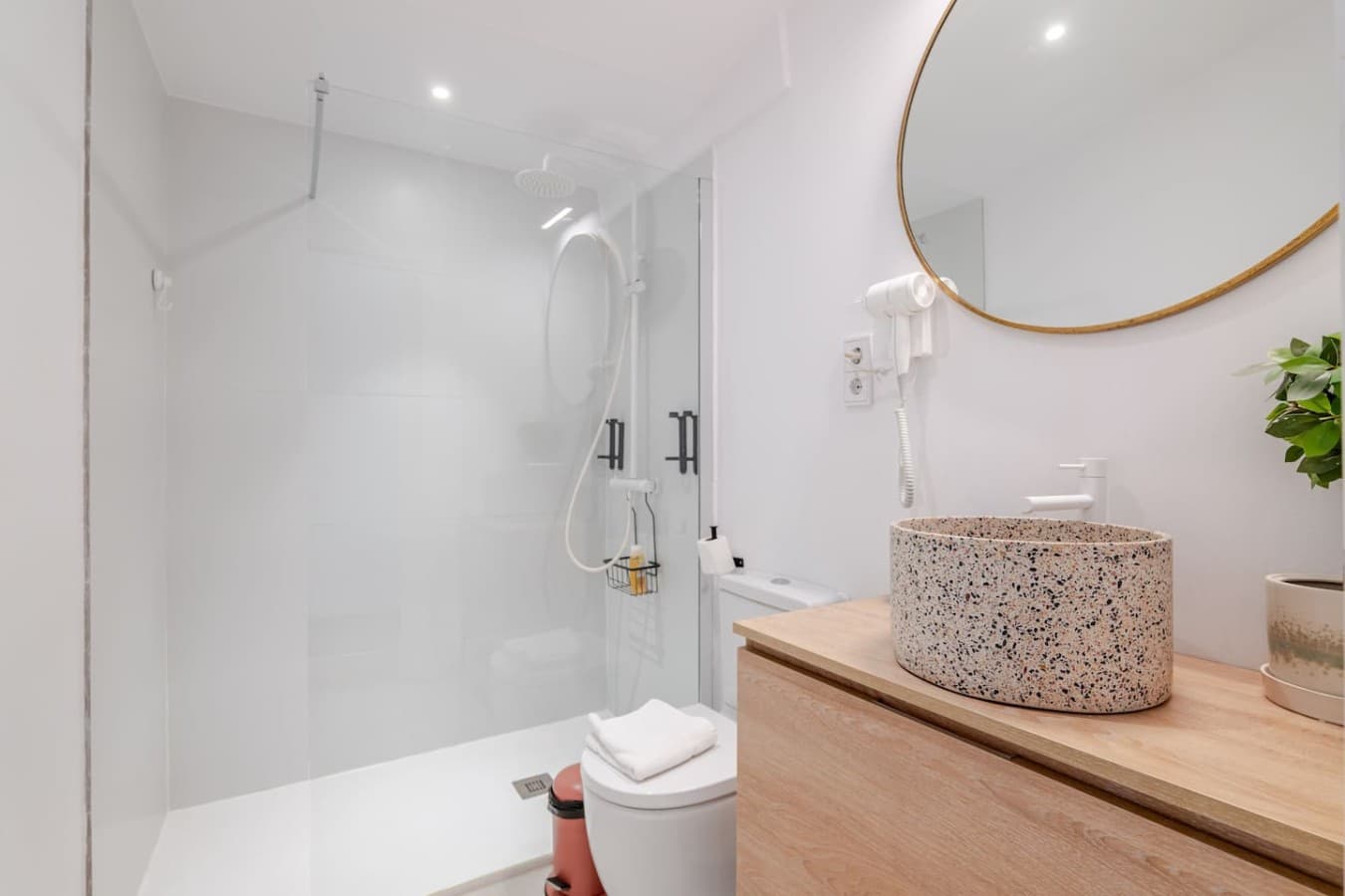 Enjoy a clean, spacious bathroom designed for comfort and convenience.