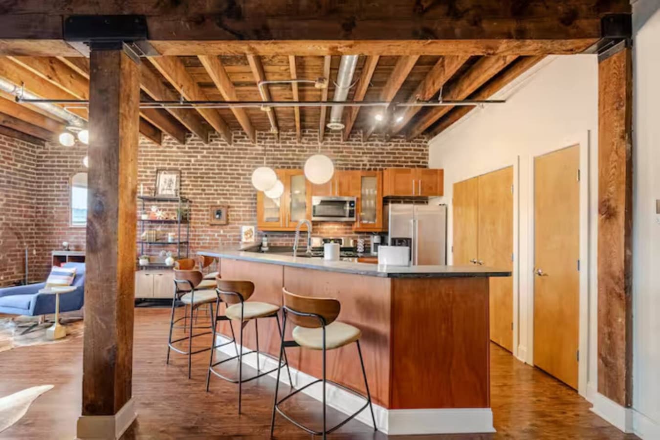 Kitchen and dining area designed for gathering and entertaining.