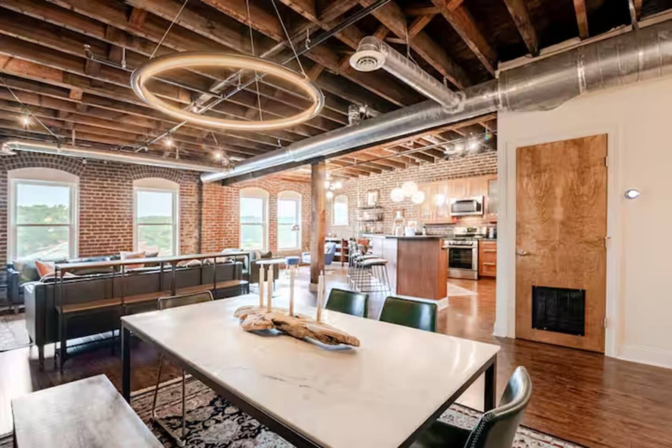 Open dining space flowing into the living area.