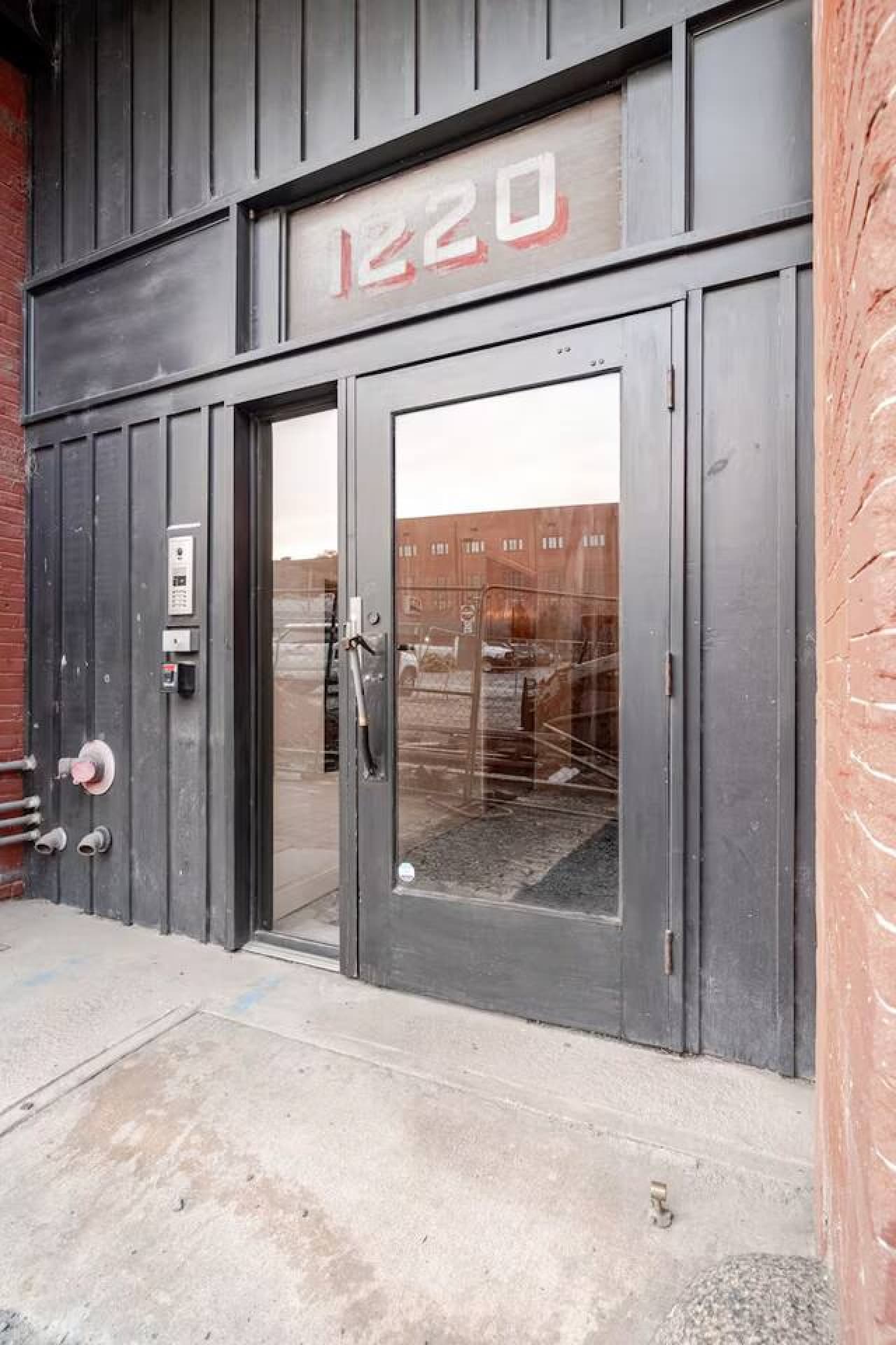 Secure main entry with glass doors and easy access.
