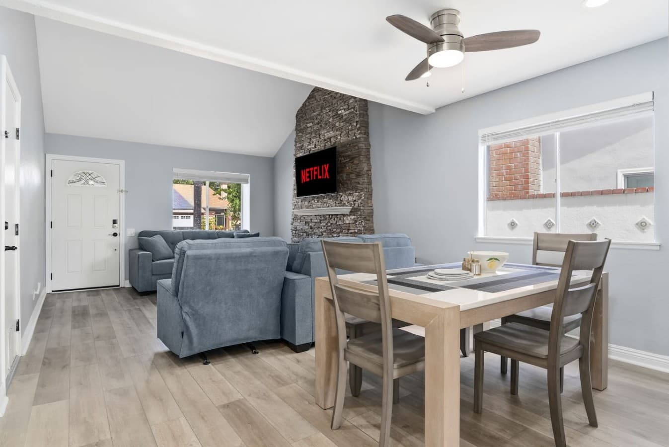 Open concept living and dining area perfect for gathering.