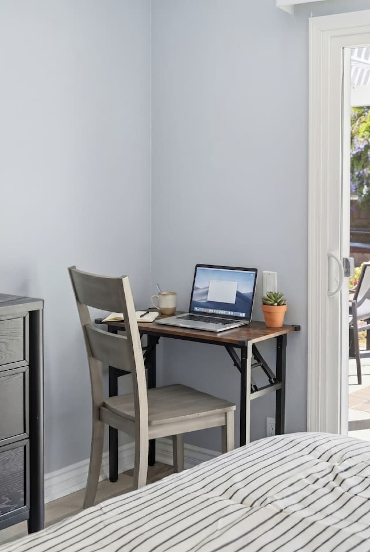 Dedicated workspace for remote work or trip planning.