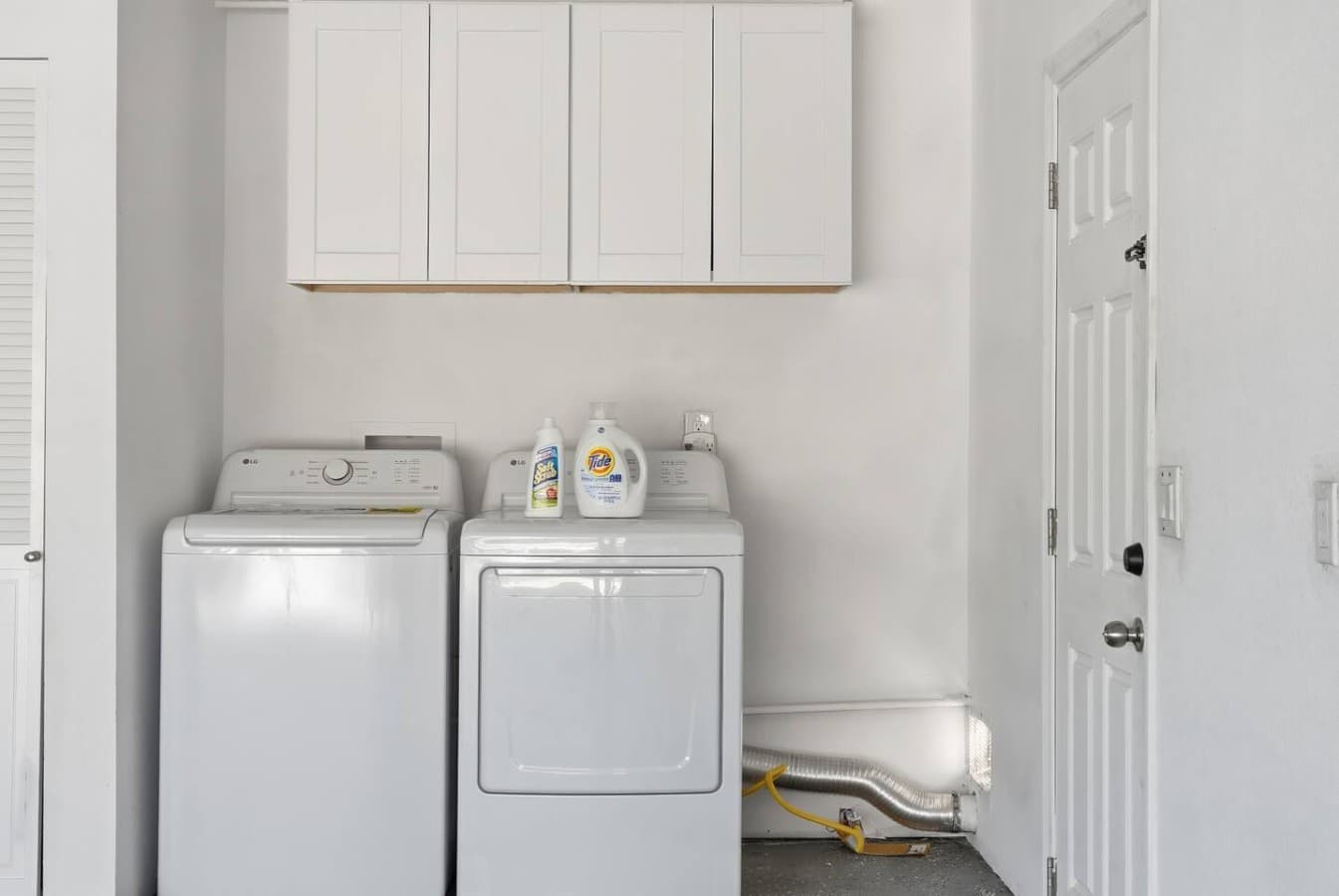 In home washer and dryer for convenient extended stays.