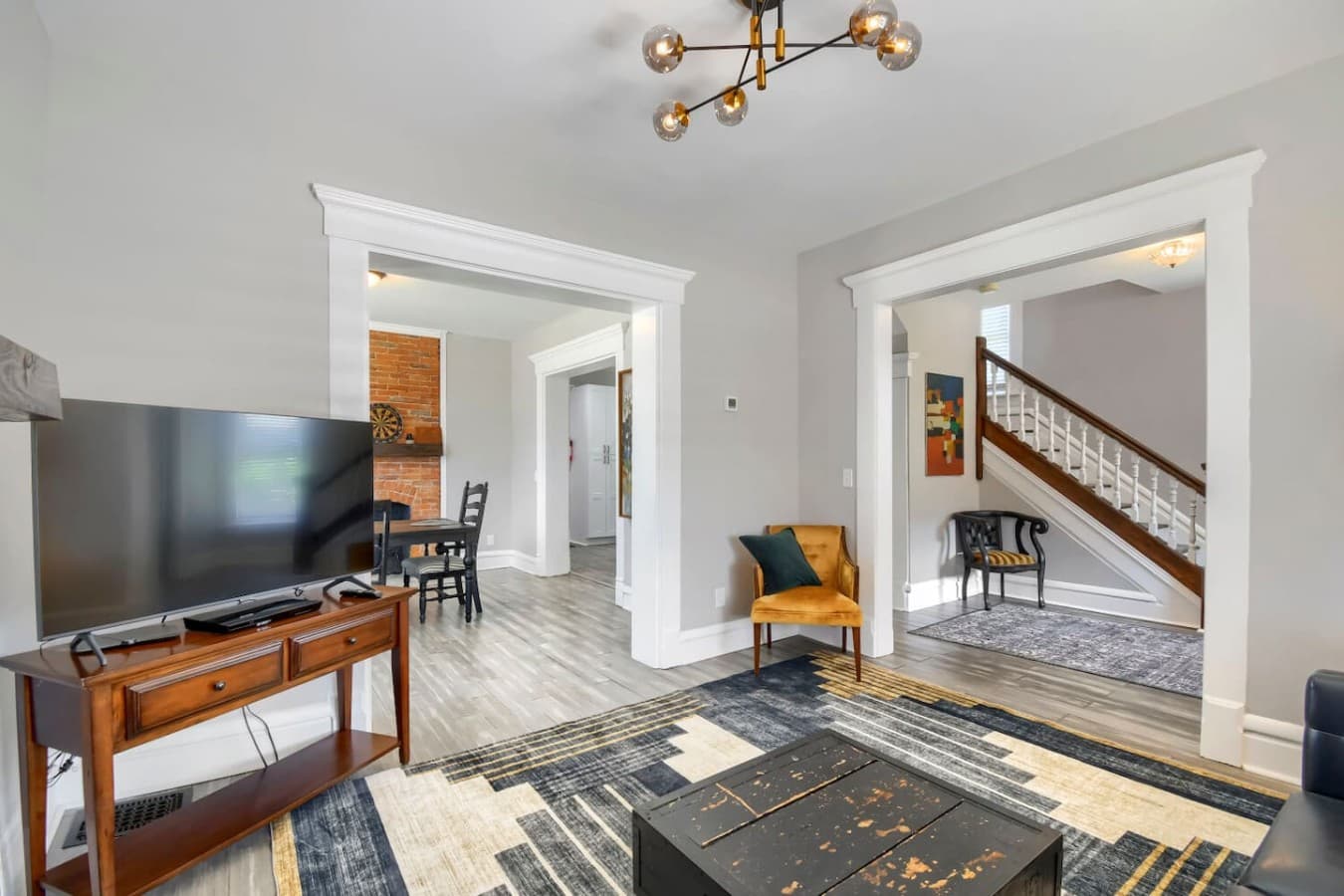 Spacious main living area with direct access to the dining room.