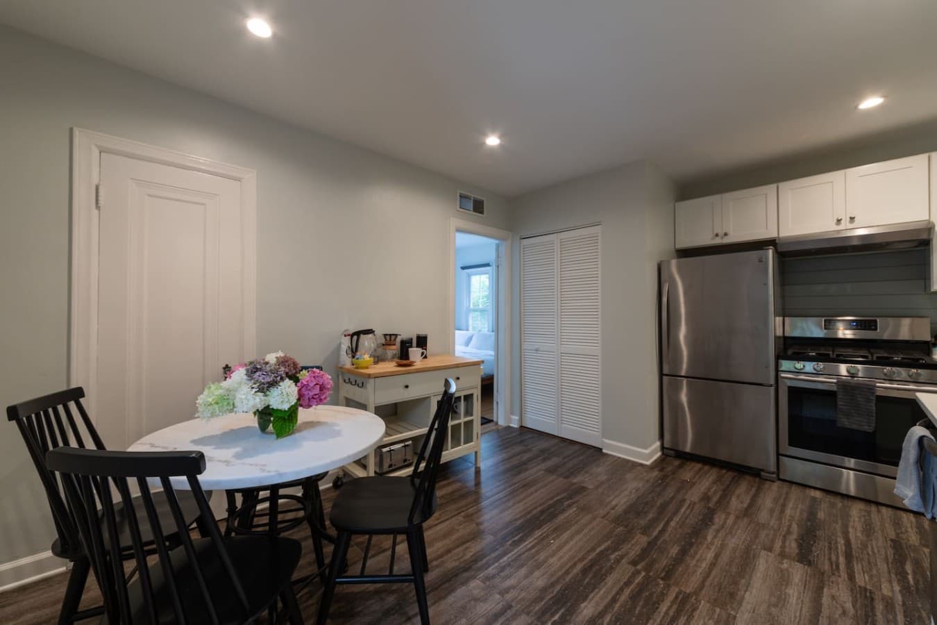 Open dining area with easy flow between the kitchen and living spaces.