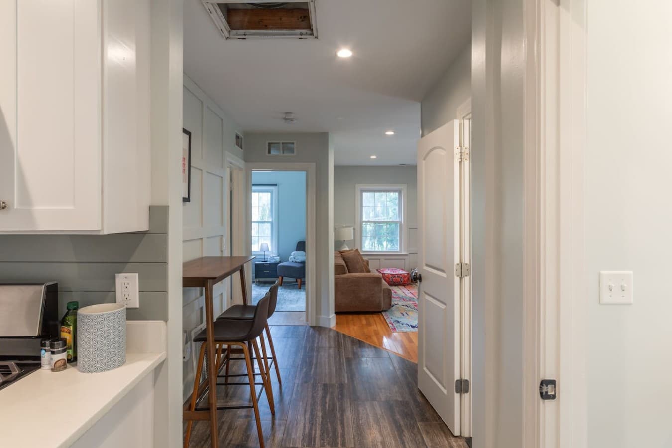 Bright interior hallway creating a seamless flow between rooms.
