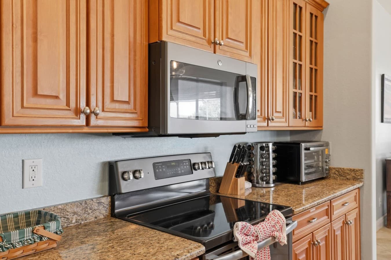 Modern appliances and plenty of counter space for easy meal prep during your stay.