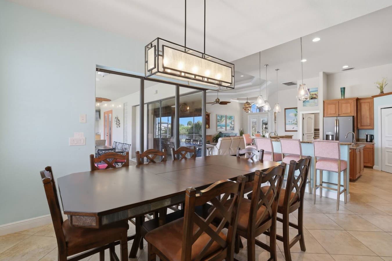 Spacious dining table located just off the kitchen and main living area for effortless entertaining.