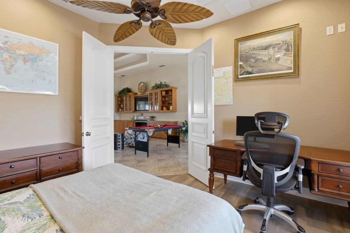 Comfortable bedroom with direct access to the main living and entertainment areas.