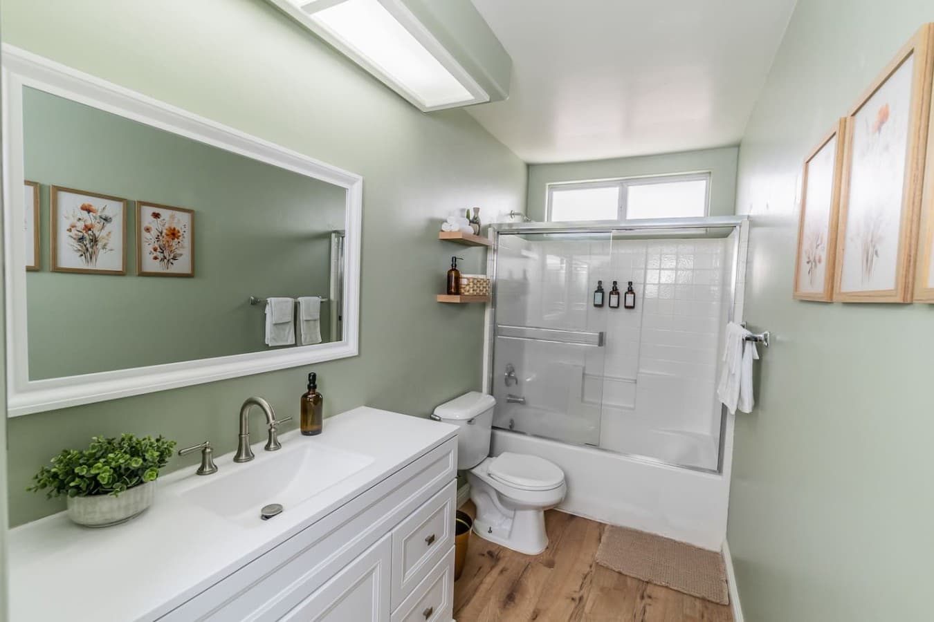 Full bathroom with a shower and tub combination for added convenience.