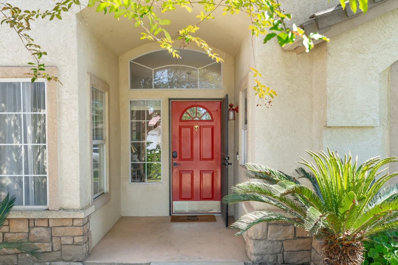 Inviting front entrance with easy self check in access.