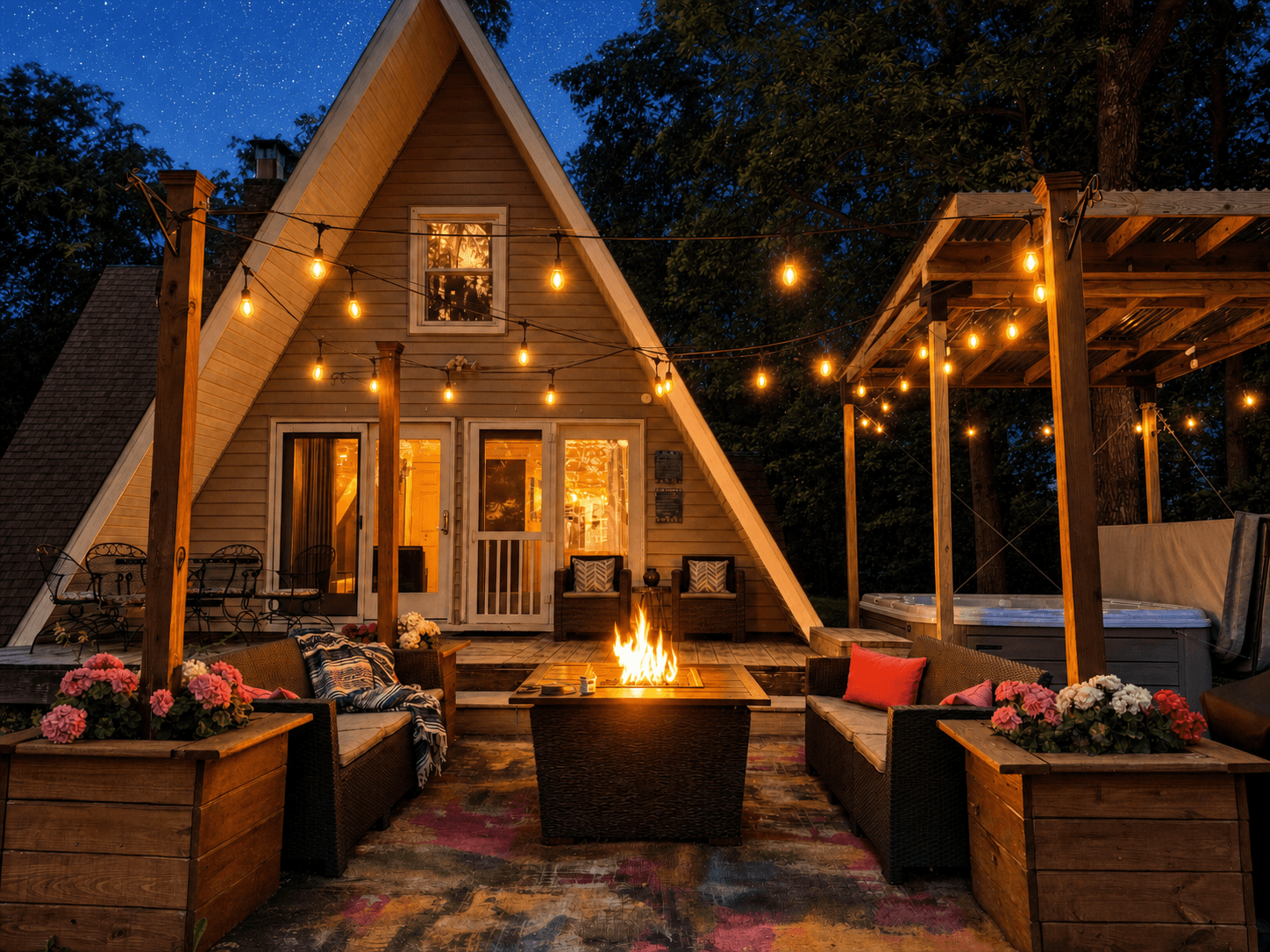 Let the stars wrap you in up and the fire warm up your toes. Your night just got a serious upgrade.