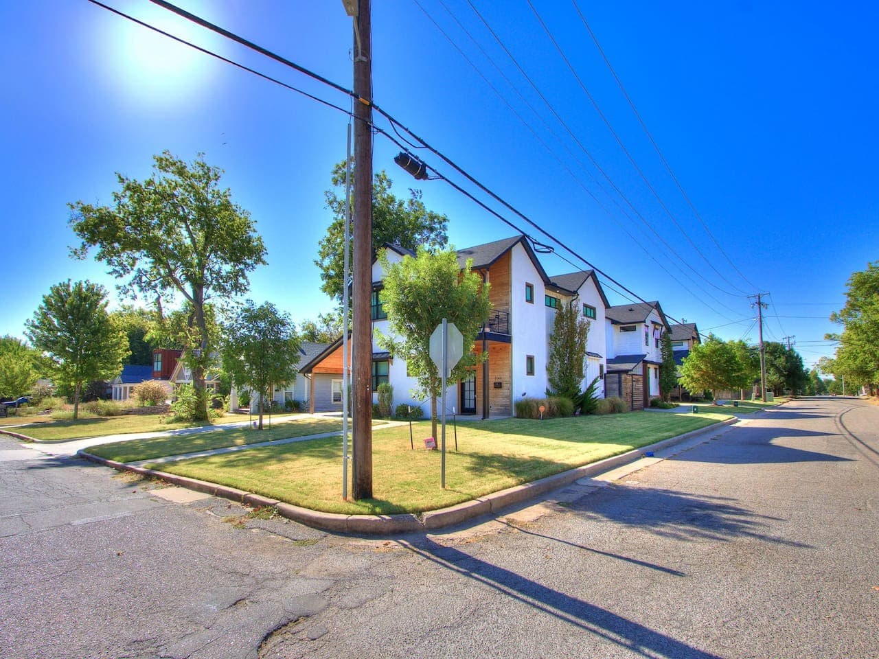 Set along a peaceful residential street with mature trees and a welcoming neighborhood atmosphere.
