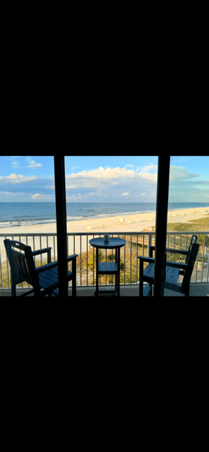 Balcony view and chairs