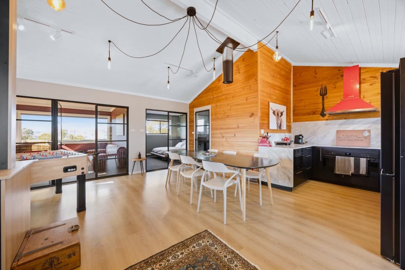 02 Bella Vista High Country Retreat - Open Plan Kitchen Dining and Games Area.jpg