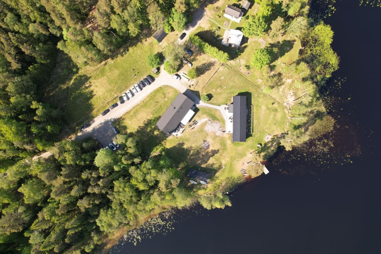 Gråbogården from above in the summer time
