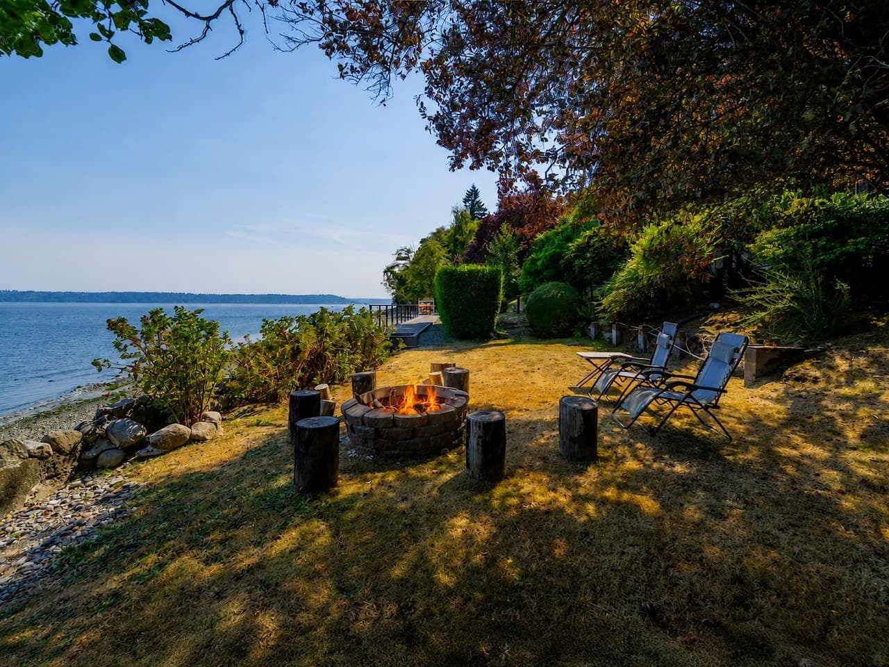 Front-row water views from the expansive deck at Sea and Sky.