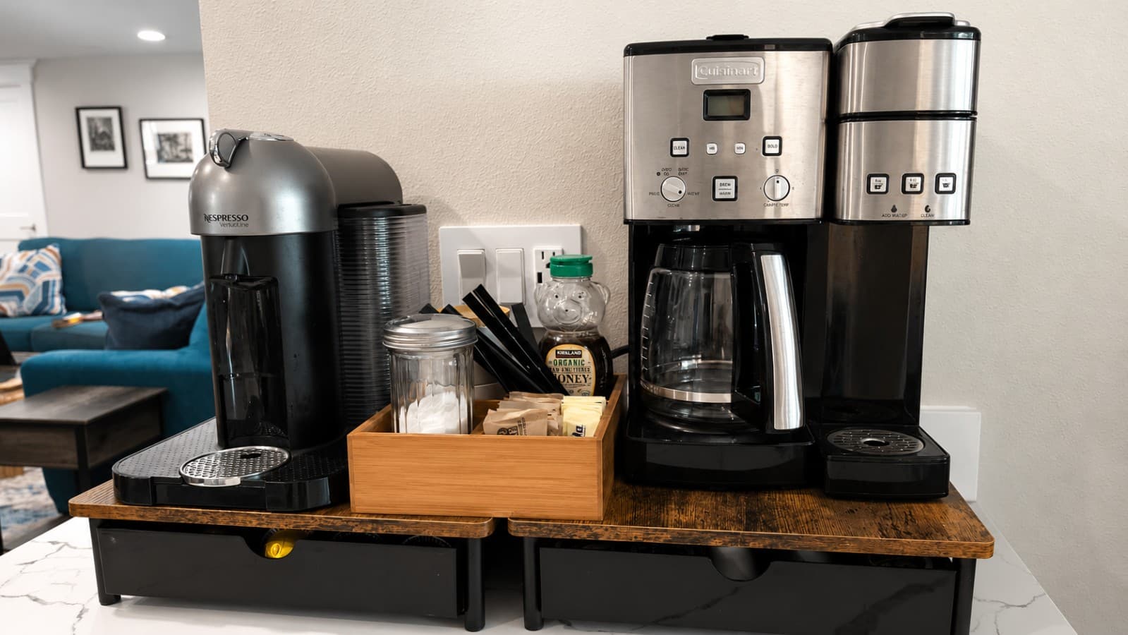 Coffee & Tea Station- Enjoy a well-stocked setup with a Nespresso machine, drip coffee maker, and coffee and tea essentials..png