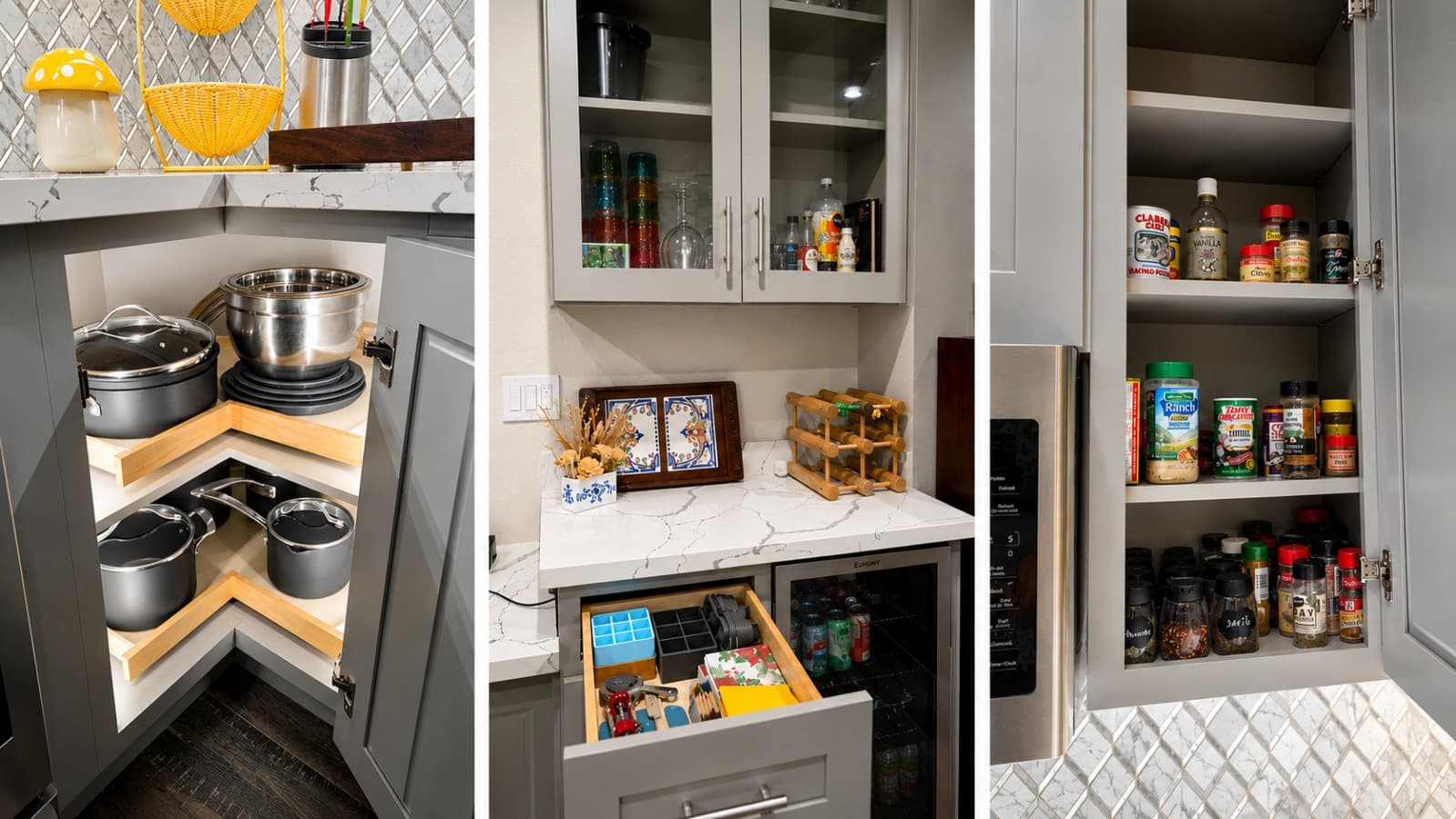Thoughtfully organized with cookware, glassware, a beverage fridge, and an extensive selection of spices and cooking essentials for convenient meal preparation..png