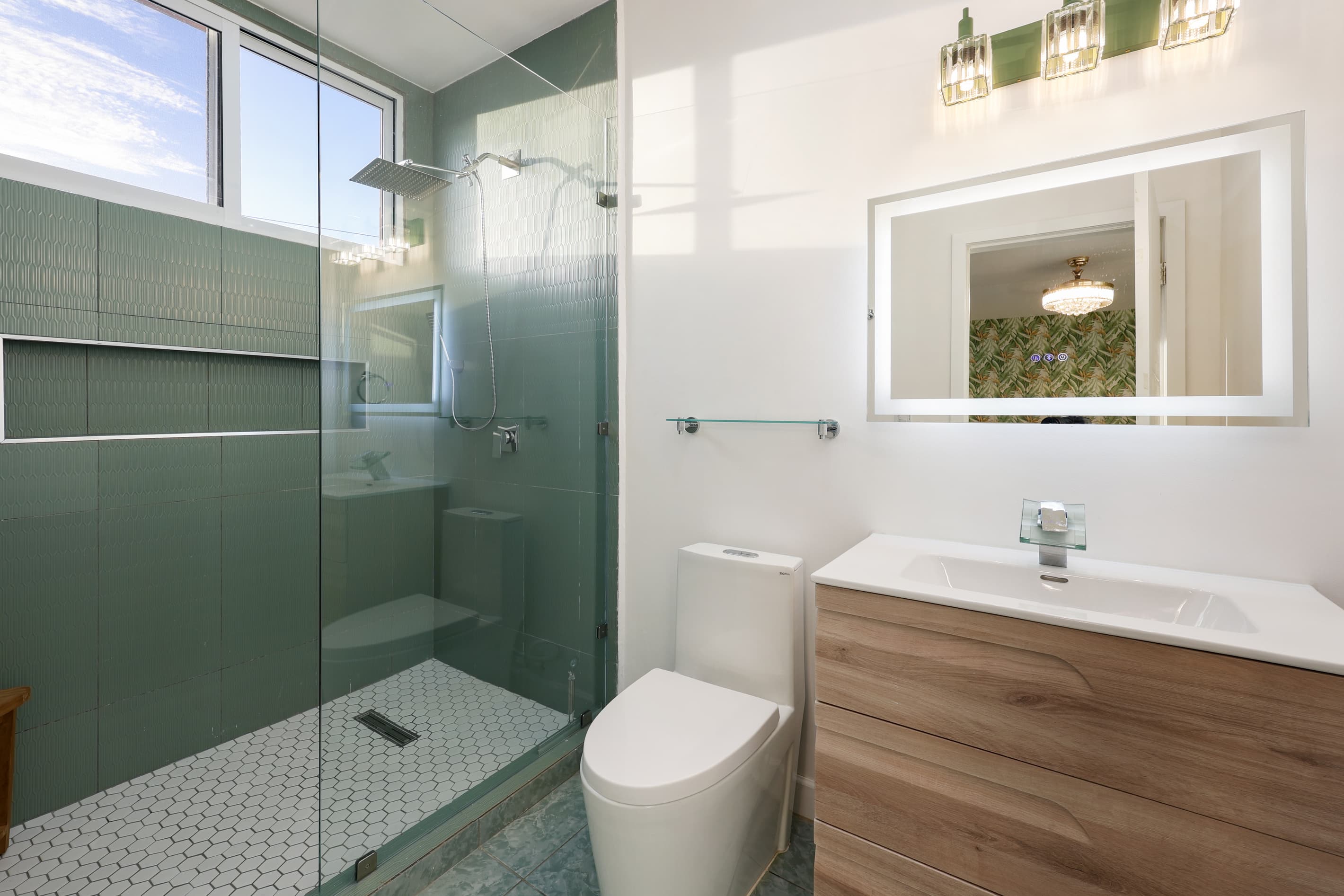 Private ensuite bathroom with spacious walk-in shower