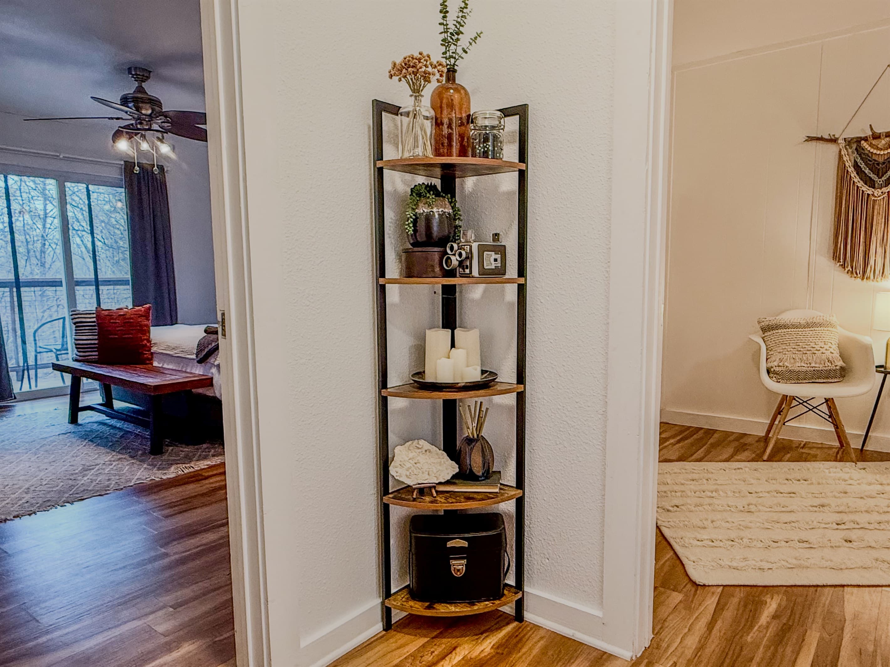 Hallway between the 2 downstairs bedrooms and main bathroom - Designer touches throughout