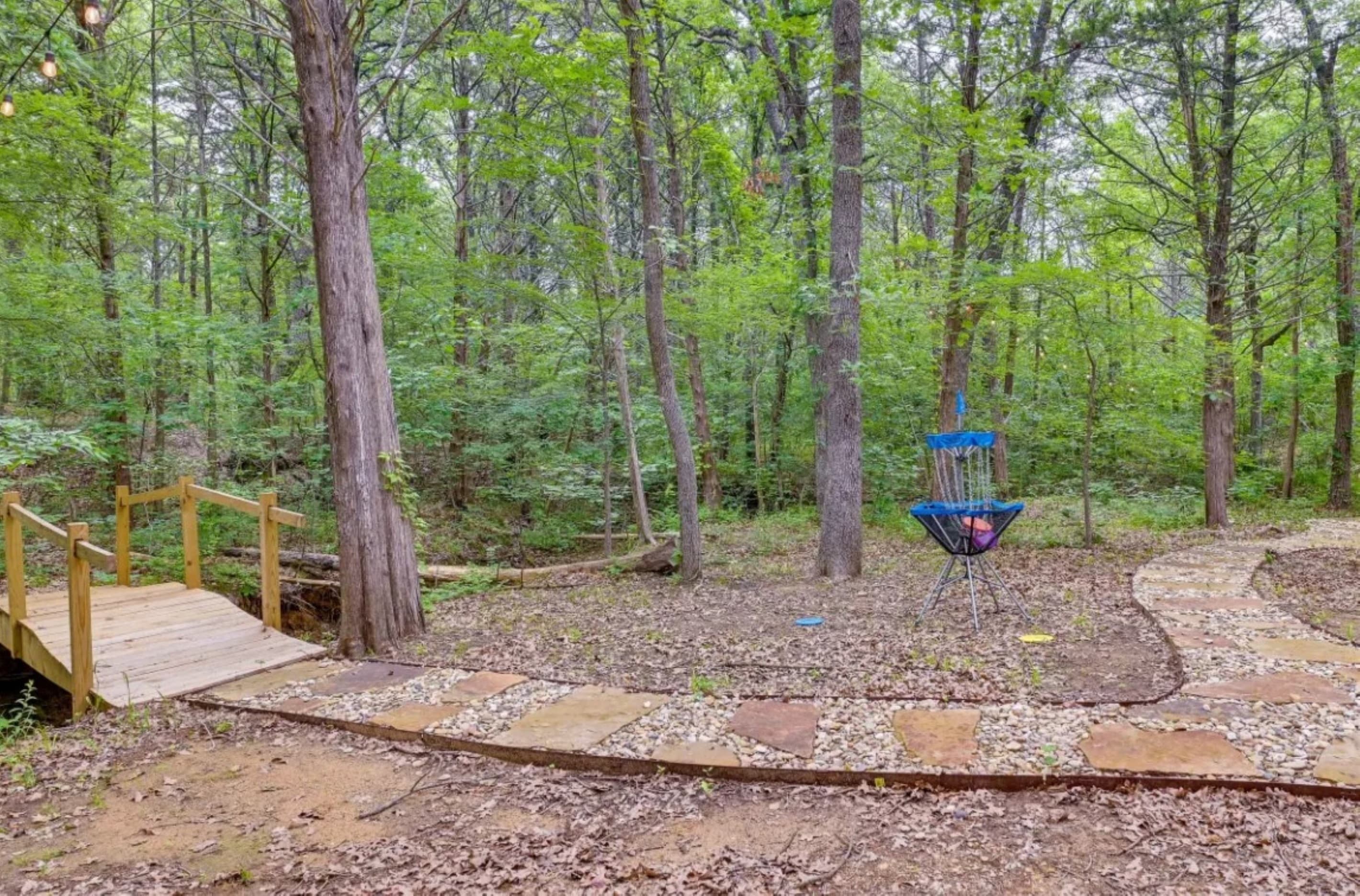 Bridge to Hiking Trails & Lake Overlook from Backyard | Frisbee Golf