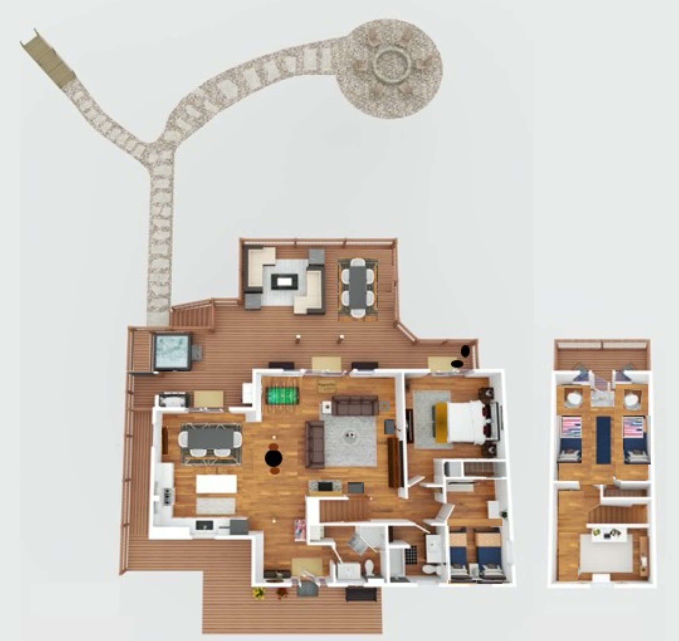 Floorplan to show the layout of the cabin and property