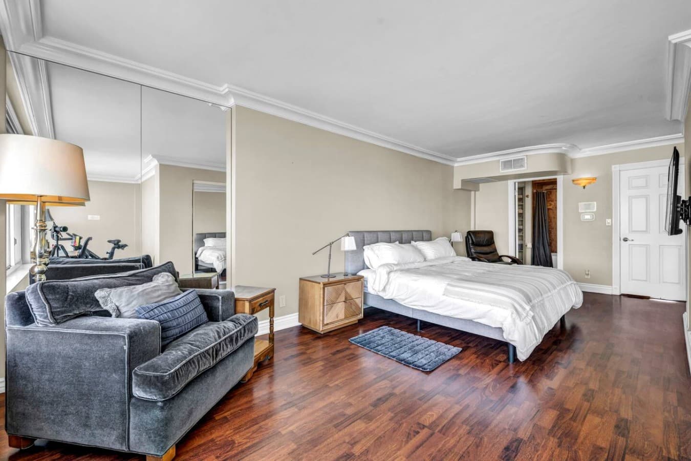 Rest easy in a spacious bedroom overlooking Reno.