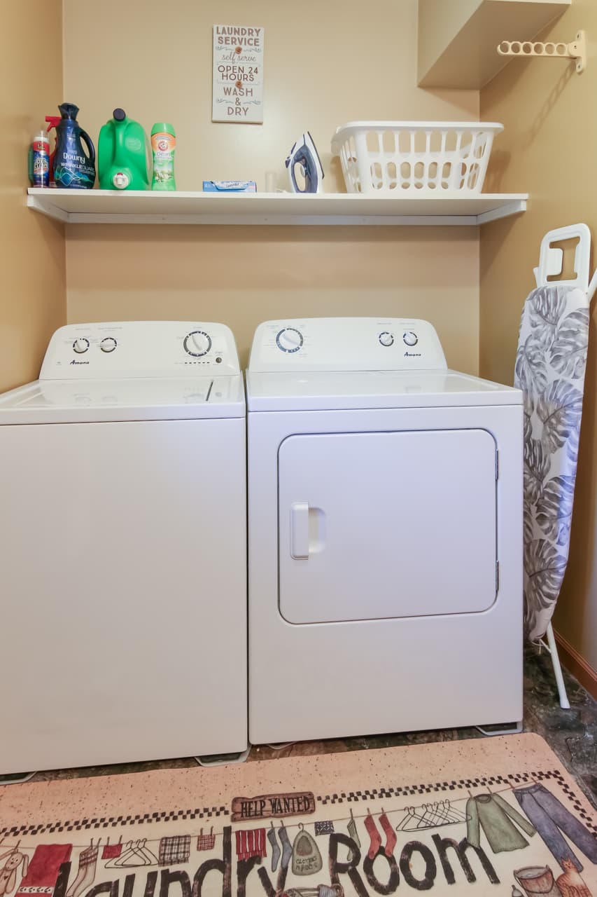 In-home free laundry available
