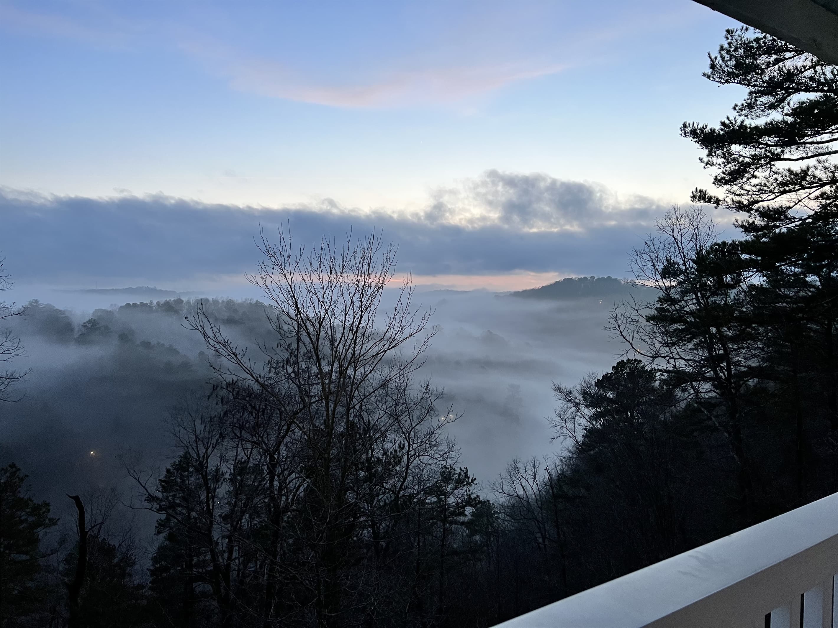 Beautiful views on a cloudy winter morning