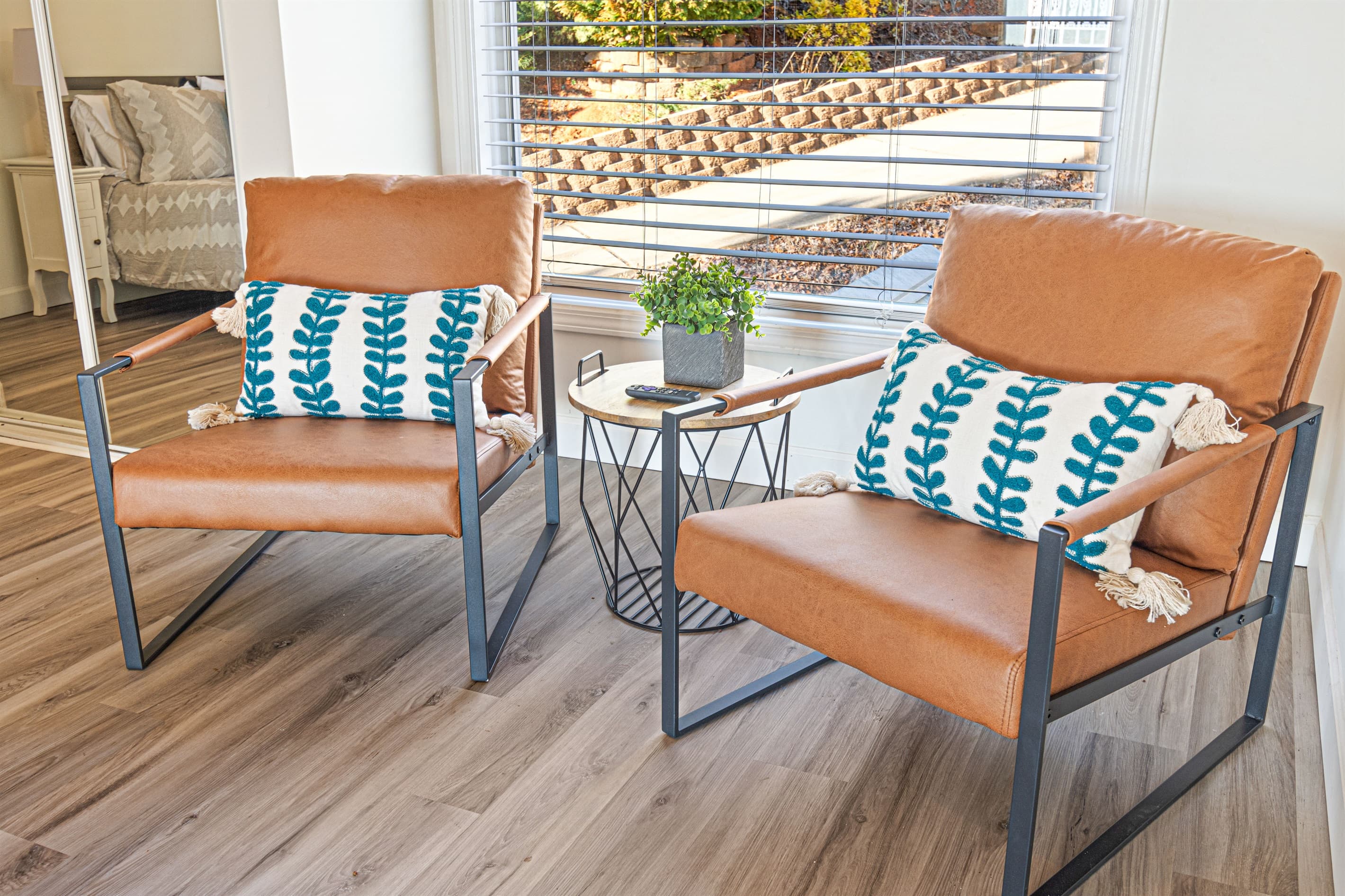 Reading Nook: Stylish seating and sunny views create the perfect spot for relaxation and inspiration!