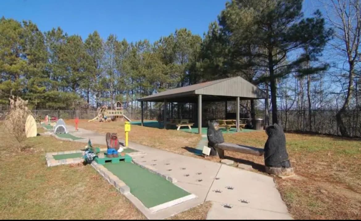Resort has18 hole Mini golf course. Mini Golf Wonderland: Enjoy family fun on our vibrant mini golf course surrounded by nature!