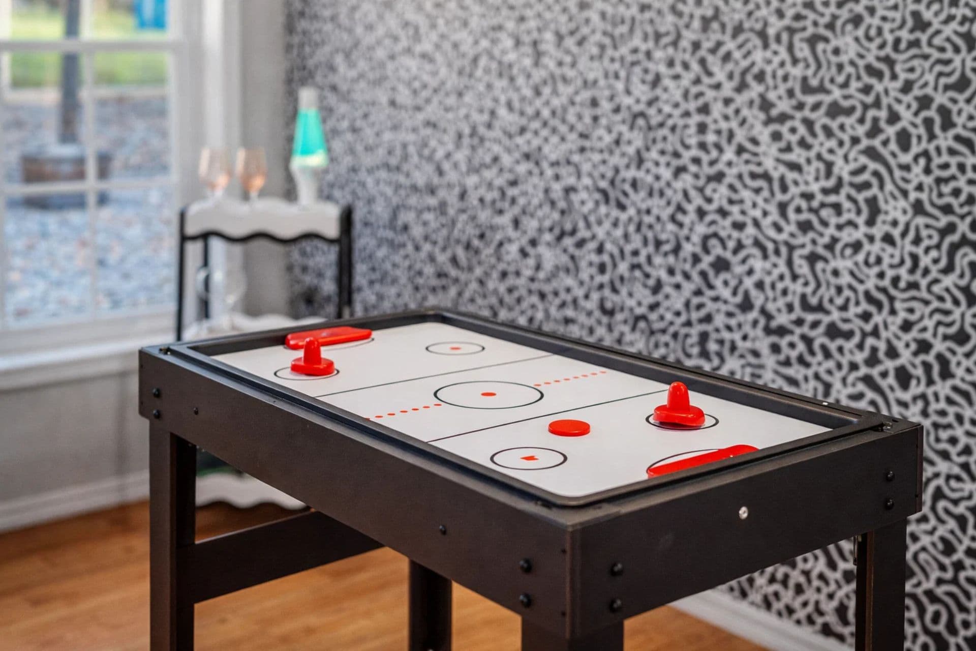 Game Room: Enjoy friendly competitions with air hockey and stylish decor! Perfect for family fun!