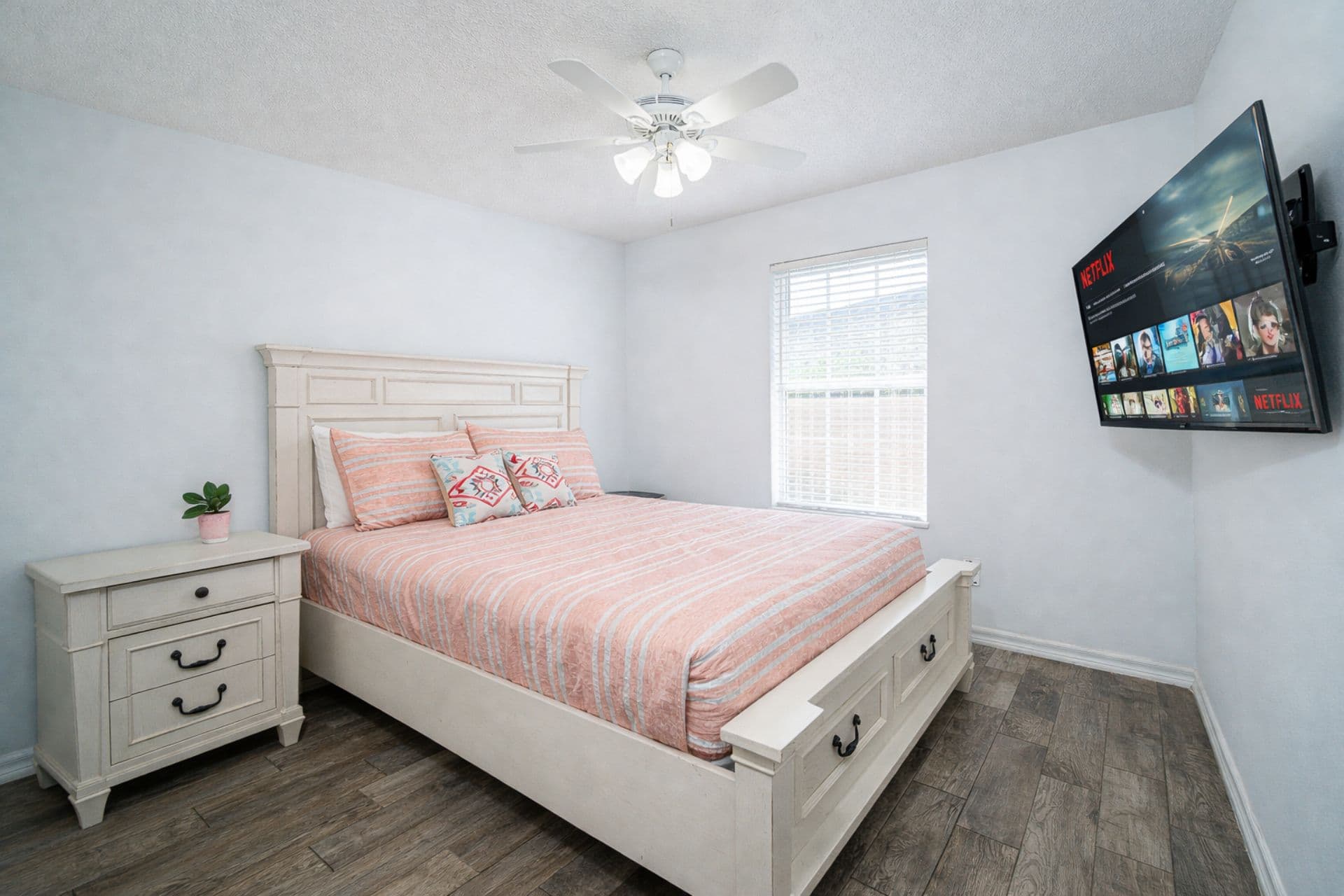 Bedroom with Queen bed and flat screen TV