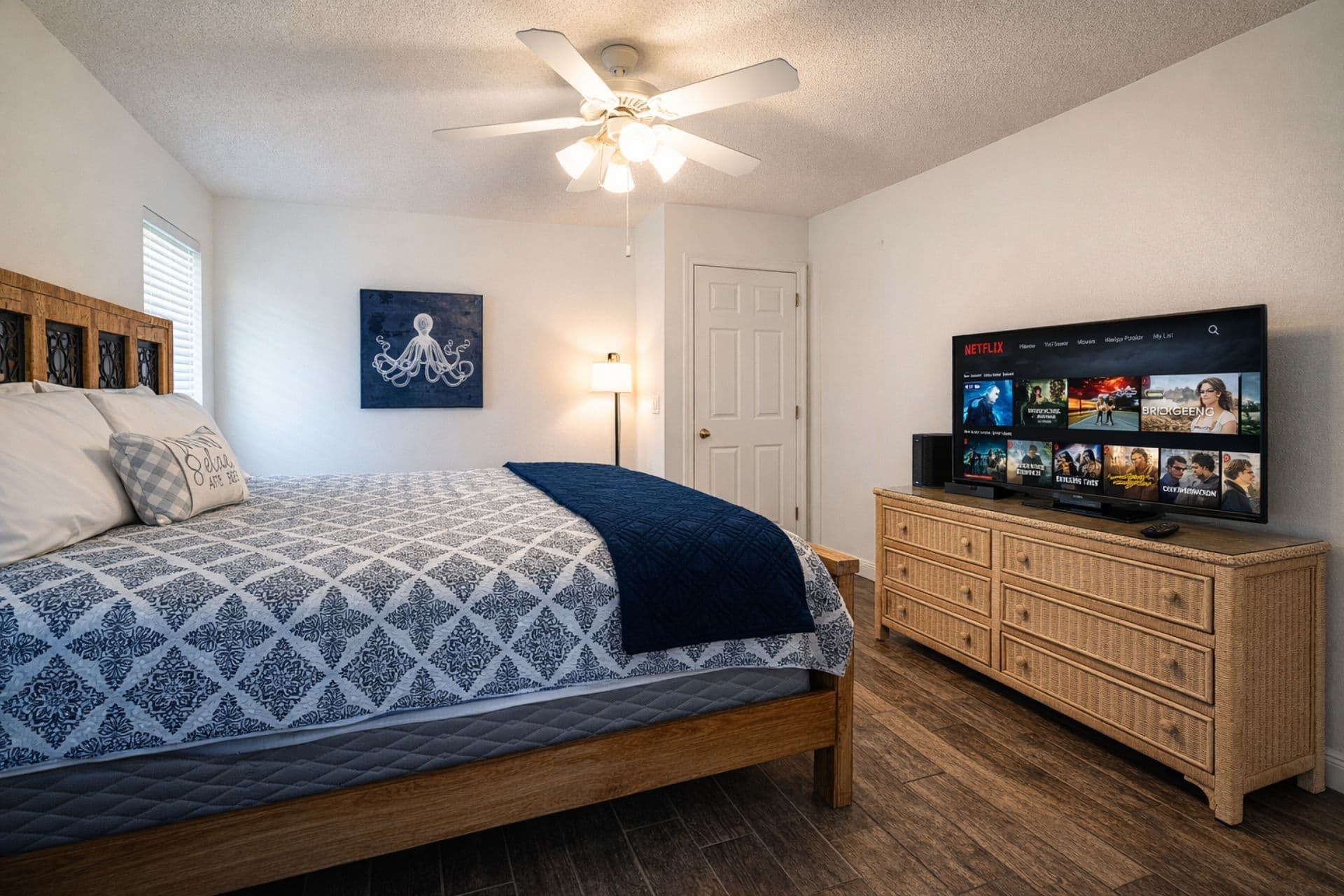 Bedroom 1 with King and Flat screen TV