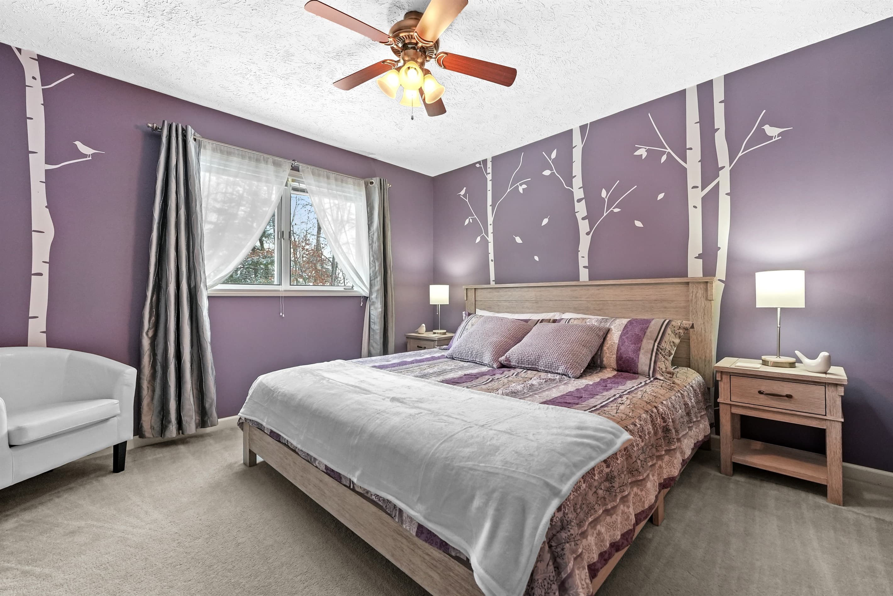 Second Bedroom: Unwind in a tranquil retreat with a plush king bed and forest-inspired decor! screen TV