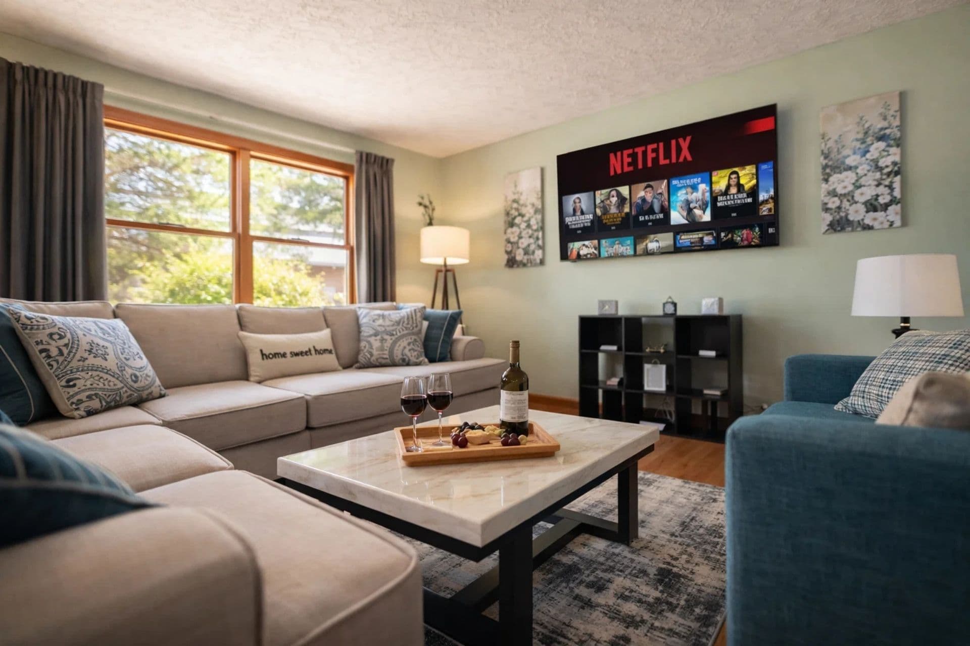 Living Room: Bright and inviting with stunning views, perfect for relaxation and fun gatherings!