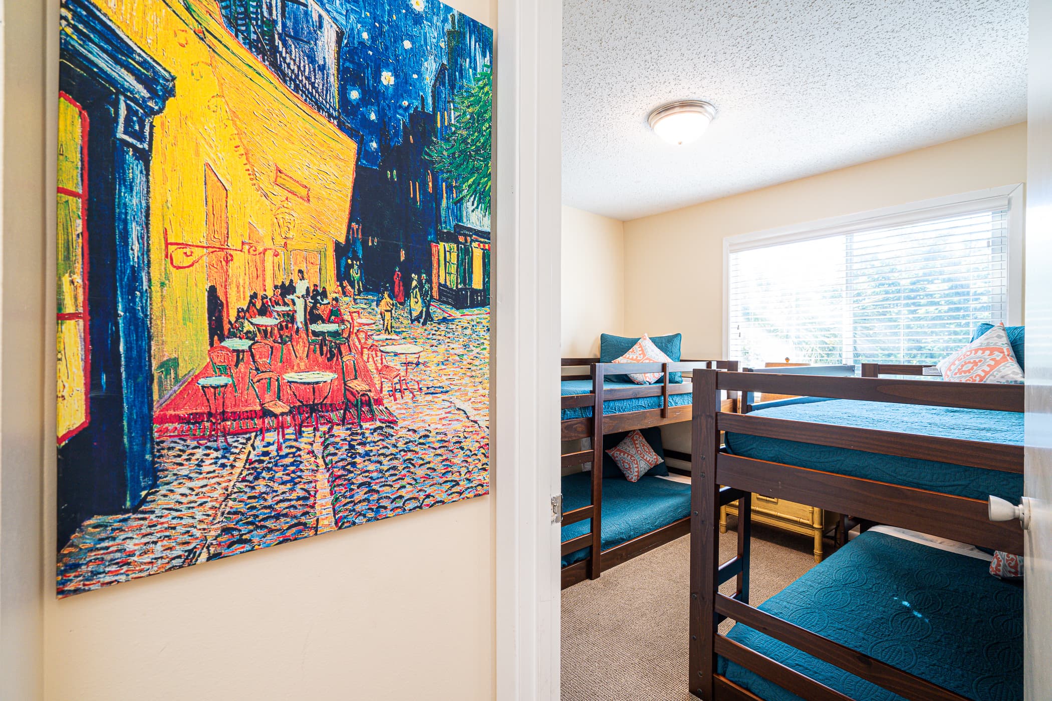 Bunk Room Retreat: Bright bunks with playful decor—perfect for the young and young-at-heart!