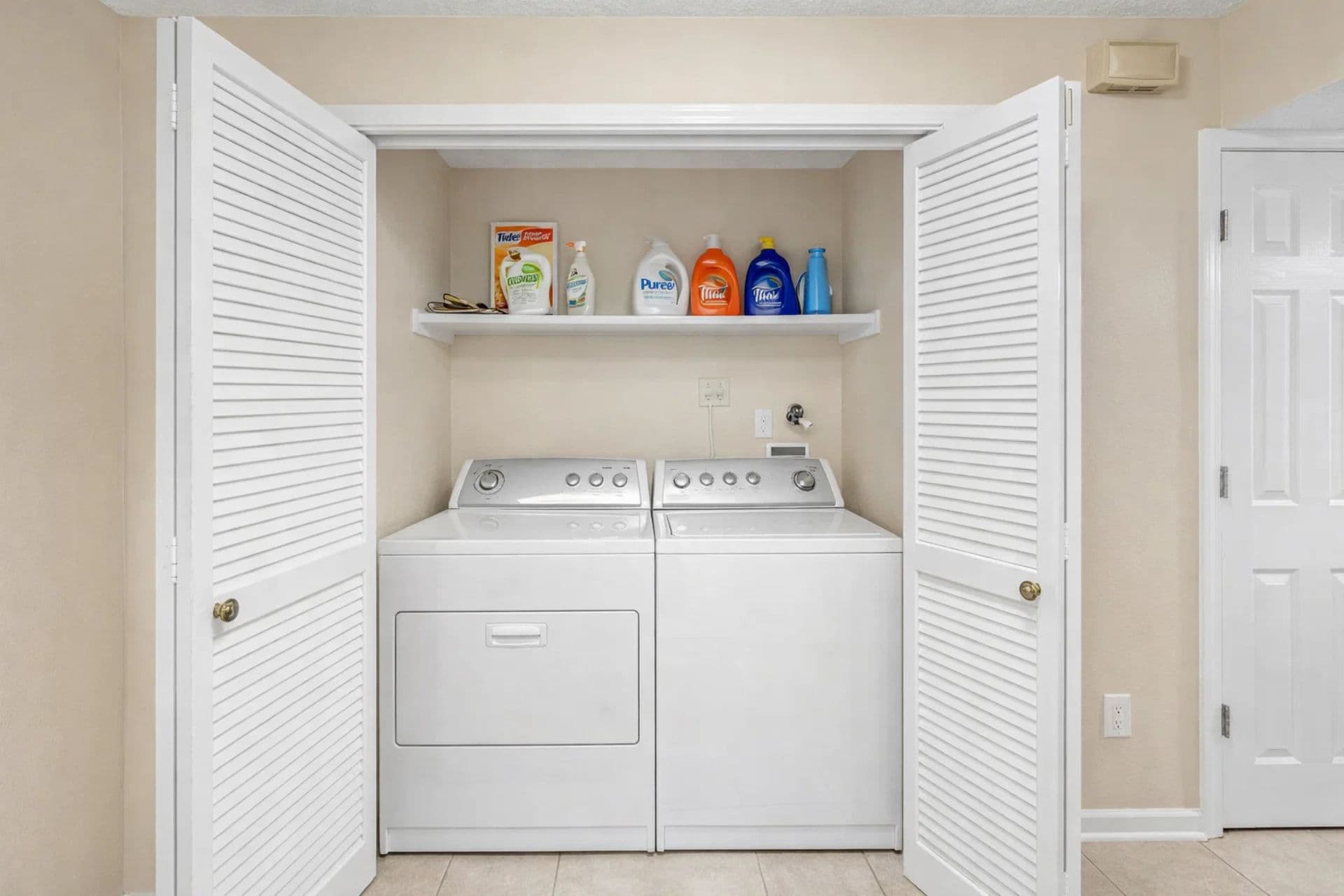 Free washer and dryer available inside the property- laundry detergent will be provided.